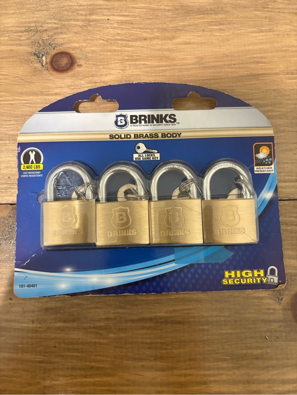 Brinks Solid Brass Body Lock 🔒 and Key 🔑 4 Pack